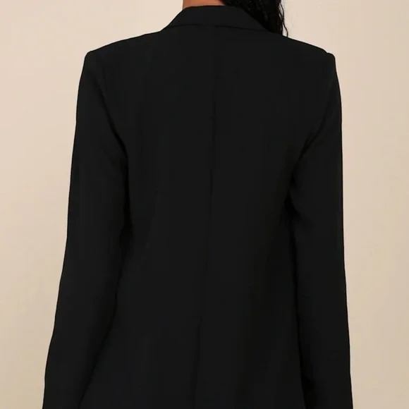 Lulu's Miss Punctuality Black Lightweight Blazer - Picture 3 of 8